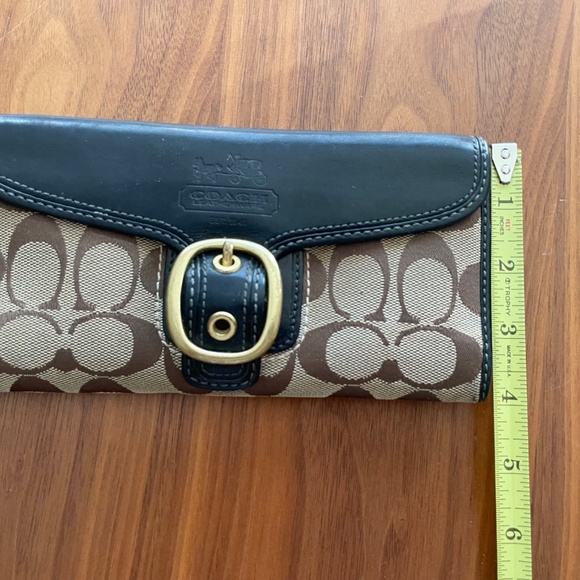 Coach Bleeker Signature Brown & Tan Snap/Buckle Wallet - Picture 15 of 15